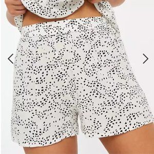 NEW Asos Iisla & Bird Size 2 Cream Dot Beach Pull On Shorts Flowy